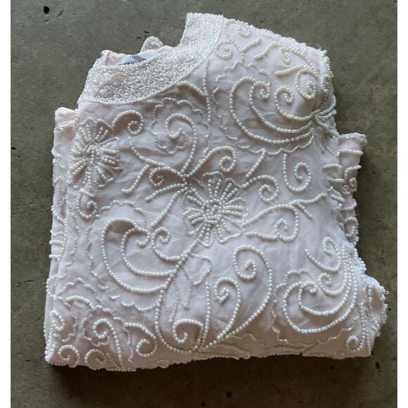 Vintage Draper’s & Damon’s Beaded Sparkly Women’s Top Sz 20 Pink Cream - Picture 14 of 14